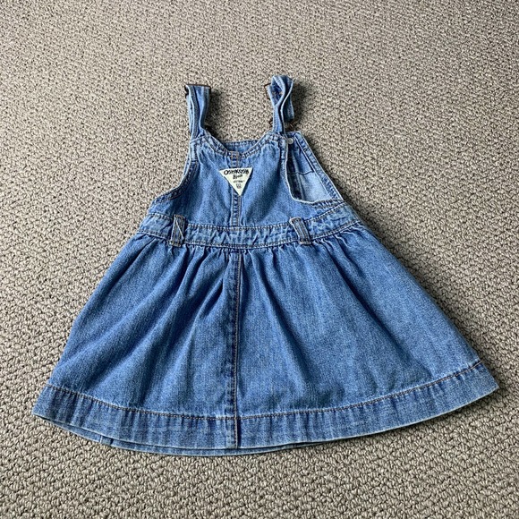 Oshkosh B'gosh Girls Jumper Dress Size 3T Blue Medium‎ Wash Denim Sleeveless - Picture 4 of 8